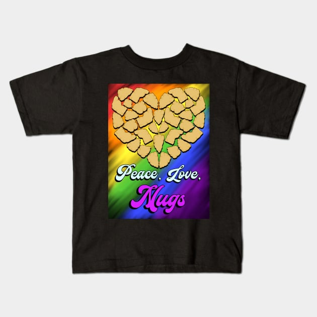 Peace, Love, Nugs Kids T-Shirt by TrendyThreads